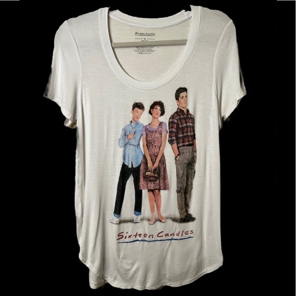 Sixteen Candles Tops - SIXTEEN CANDLES 80s Movie Retro Sheer Graphic T Shirt Top